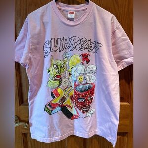 Mens Supreme Daniel Johnston Pink T-shirt Sz M